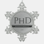 Ornement Flocon De Neige Diplôme Silver Nom Année PhD (Devant)