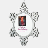 Ornement Flocon De Neige Dirty 30 Anniversaire ajouter nom rose ajouter dat (Vue impression)