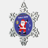 Ornement Flocon De Neige Disco Père Noël (Vue impression)