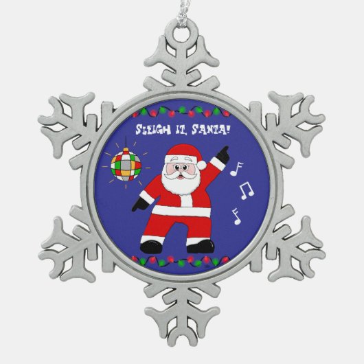 Ornement Flocon De Neige Disco Père Noël (Devant)