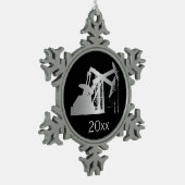 Ornement Flocon De Neige Dispositifs de pompage argentés datés de gisement (Gauche)