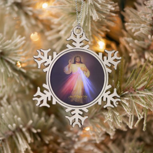 Ornement Flocon De Neige Divine Mercy Gold (Arbre)