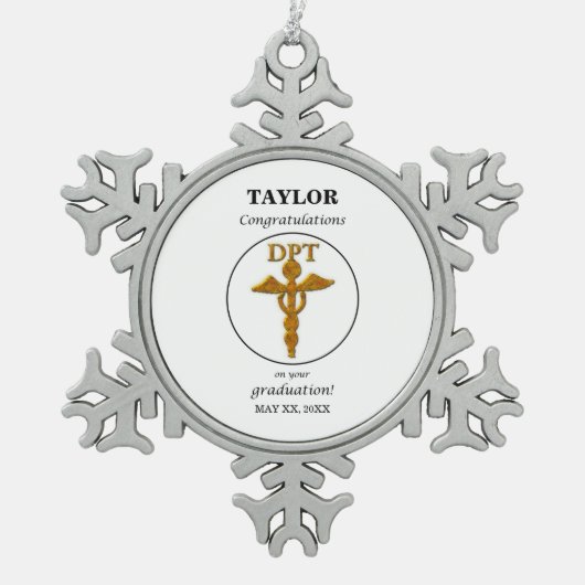 Ornement Flocon De Neige Docteur en thérapie physique Félicitations (Devant)