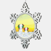 Ornement Flocon De Neige doggy snowman/ snowdog (Vue impression)