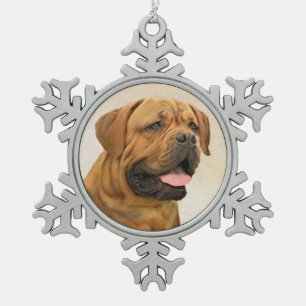 Ornement Flocon De Neige Dogue de Bordeaux Peinture - Cute Original Chien A