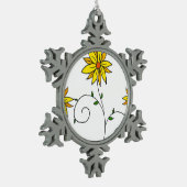 Ornement Flocon De Neige Doodart Whimsical Jaune Fleur (Gauche)