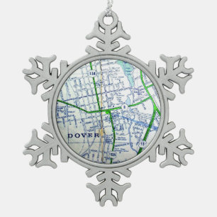 Ornement Flocon De Neige Douvres DE Vintage Map