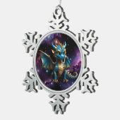 Ornement Flocon De Neige Dragon bleu de style Cute Chibi (Vue impression)