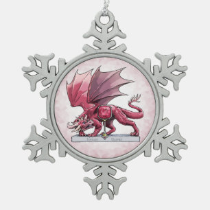 Ornement Flocon De Neige Dragon de pierre porte-bonheur de janvier - grenat