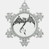 Ornement Flocon De Neige Dragon tribal celtique noir blanc (Devant)