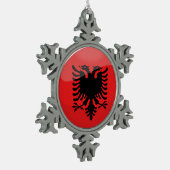 Ornement Flocon De Neige Drapeau albanais rond brillant (Gauche)