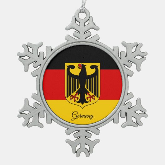 Ornement Flocon De Neige Drapeau allemand (Devant)