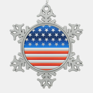 Ornement Flocon De Neige Drapeau américain