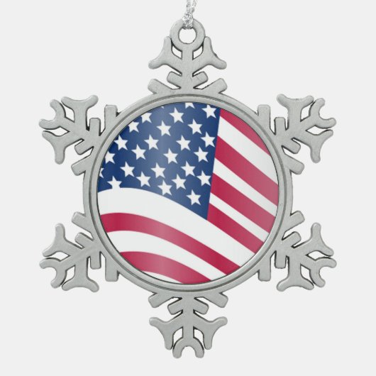 ORNEMENT FLOCON DE NEIGE DRAPEAU AMÉRICAIN (Devant)