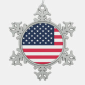 Ornement Flocon De Neige Drapeau américain 50 étoiles : vieilles étoiles de (Devant)