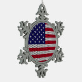 Ornement Flocon De Neige Drapeau américain sur la fibre de carbone (Gauche)