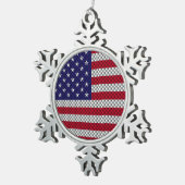Ornement Flocon De Neige Drapeau américain sur la fibre de carbone (Vue impression)