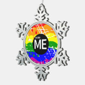 Ornement Flocon De Neige Drapeau Arc-En-Ciel Gay Né Ainsi (Vue impression)