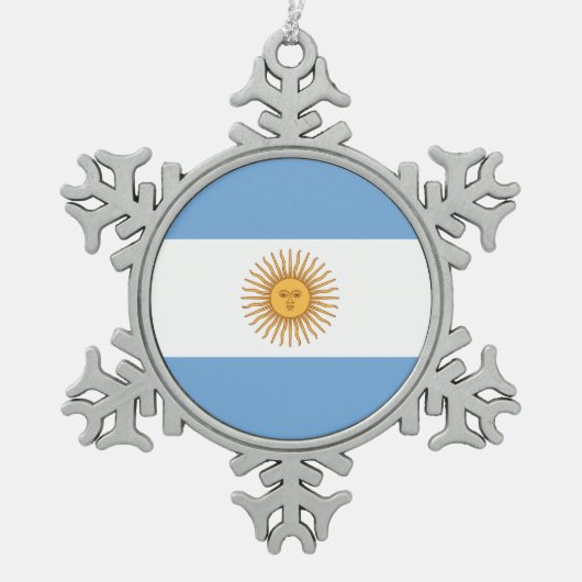Ornement Flocon De Neige Drapeau Argentine (Devant)