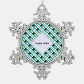 Ornement Flocon De Neige Drapeau bahaméen avec votre nom (Devant)