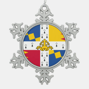 Ornement Flocon De Neige Drapeau/bannière d'armoiries de Birmingham, Anglet