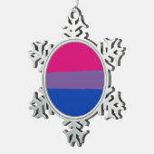Ornement Flocon De Neige Drapeau bisexuel (Vue impression)