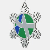 Ornement Flocon De Neige Drapeau d'Albany, Oregon (Vue impression)