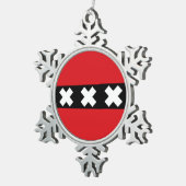 Ornement Flocon De Neige Drapeau d'Amsterdam, Pays-Bas Snowflake Pewter Ch (Vue impression)