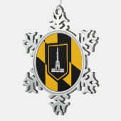 Ornement Flocon De Neige Drapeau de Baltimore, Maryland (Vue impression)