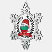 Ornement Flocon De Neige Drapeau de Bulgare de style de vacances (Vue impression)