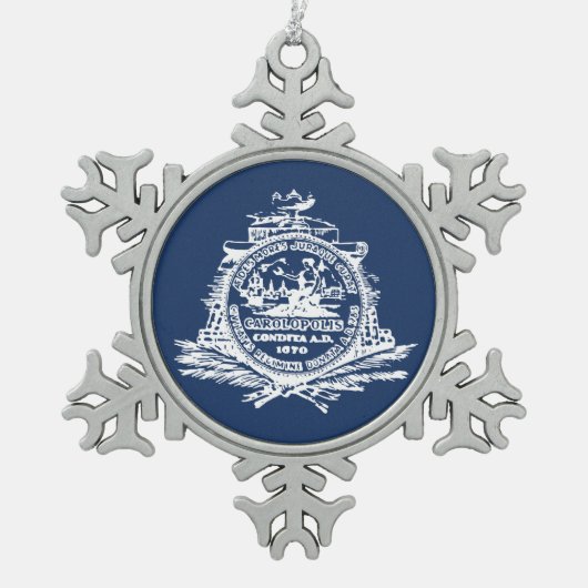 Ornement Flocon De Neige Drapeau de Charleston, Caroline du Sud Flambeau de (Devant)