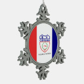 Ornement Flocon De Neige Drapeau de Cleveland, Ohio Snowflake Pewter Noël (Gauche)