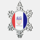 Ornement Flocon De Neige Drapeau de Cleveland, Ohio Snowflake Pewter Noël (Vue impression)
