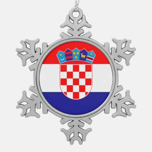 Ornement Flocon De Neige Drapeau de Croatie (Devant)