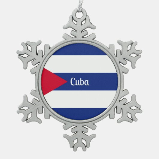 Ornement Flocon De Neige Drapeau de Cuba (Devant)