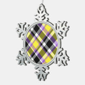Ornement Flocon De Neige Drapeau de fierté éclectique boho non binaire à ca (Vue impression)