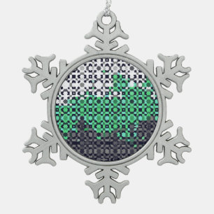 Ornement Flocon De Neige Drapeau de fierté Neutrois Abstrait Pixelisé Tripa