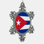 Ornement Flocon De Neige Drapeau de flocons de neige avec drapeau de Cuba (Gauche)