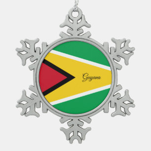Ornement Flocon De Neige Drapeau de Guyana