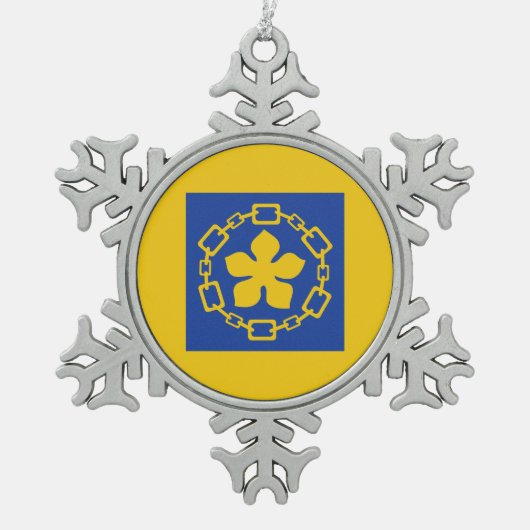 Ornement Flocon De Neige Drapeau de Hamilton (Ontario) Flambeau de neige Ch (Devant)