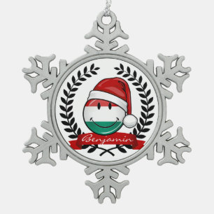 Ornement Flocon De Neige Drapeau de Hongrois de style de Noël