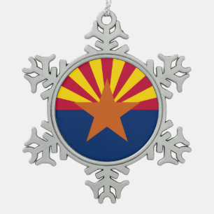 Ornement Flocon De Neige Drapeau de l'Arizona : Soleil couchant de l'étoile