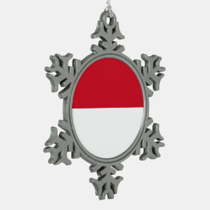 Ornement Flocon De Neige Drapeau de Monaco