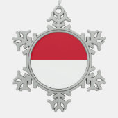 Ornement Flocon De Neige Drapeau de Monaco (Devant)