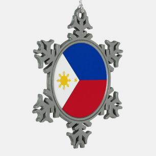 Ornement Flocon De Neige Drapeau de Philippines