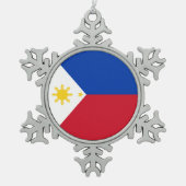 Ornement Flocon De Neige Drapeau de Philippines (Devant)