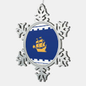 Ornement Flocon De Neige Drapeau de Québec (Vue impression)
