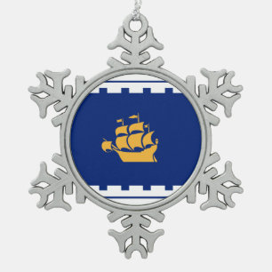 Ornement Flocon De Neige Drapeau de Québec