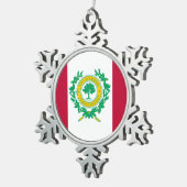 Ornement Flocon De Neige Drapeau de Raleigh, Caroline du Nord Snowflake Pew (Vue impression)