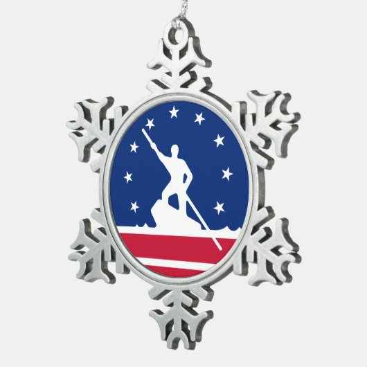 Ornement Flocon De Neige Drapeau de Richmond, Virginie Snowflake Pewter Chr (Vue impression)